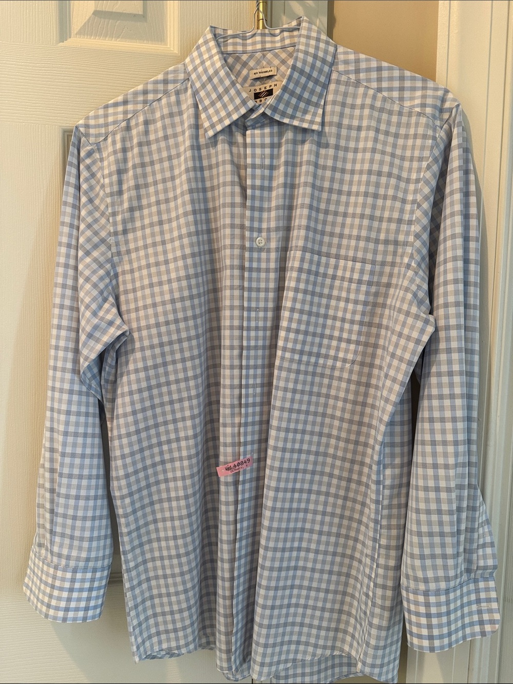 Joseph Abboud Light Blue and White Gingham Dress Shirt